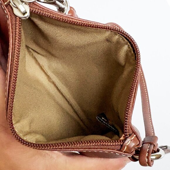 Vintage Coach Wristlet Bag Small Clutch with Zipper Brown Leather Retro - Picture 7 of 9